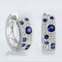 Classic Cubic Zirconia 14K White Gold Plated Sapphire Earrings & Ring for Women